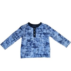 Old Navy - Tie Dye Dinosaurs Blue Long Sleeve w/ Buttons - 2T